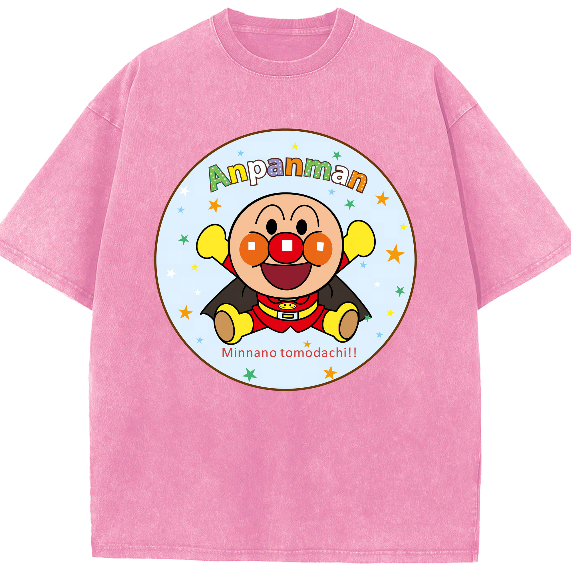 （画像用） アンパンマン Anpanman 綿100% ヴィンテージ風 半袖Tシャツ（フロントプリント）